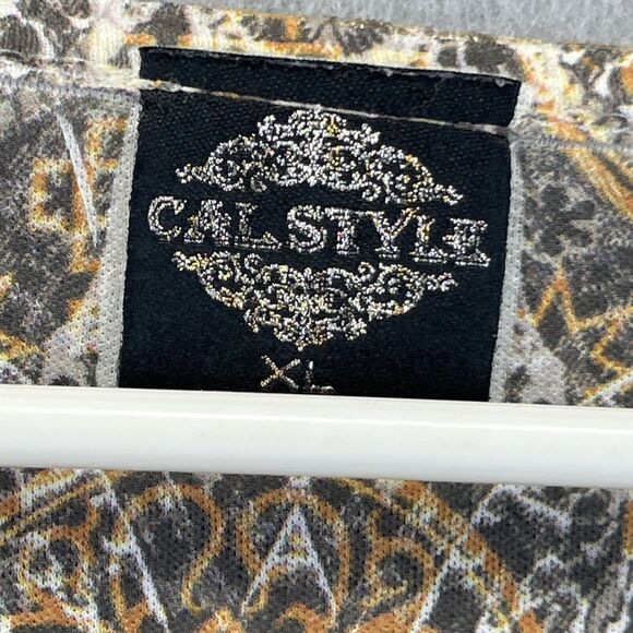 CAL STYLE Vintage Floral Tunic Lace Overlay Blouse Top XL Boho USA - Picture 5 of 8